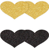 NS Novelties Pretty Glitter Hearts Shape Nipple Pasties 2 Pair